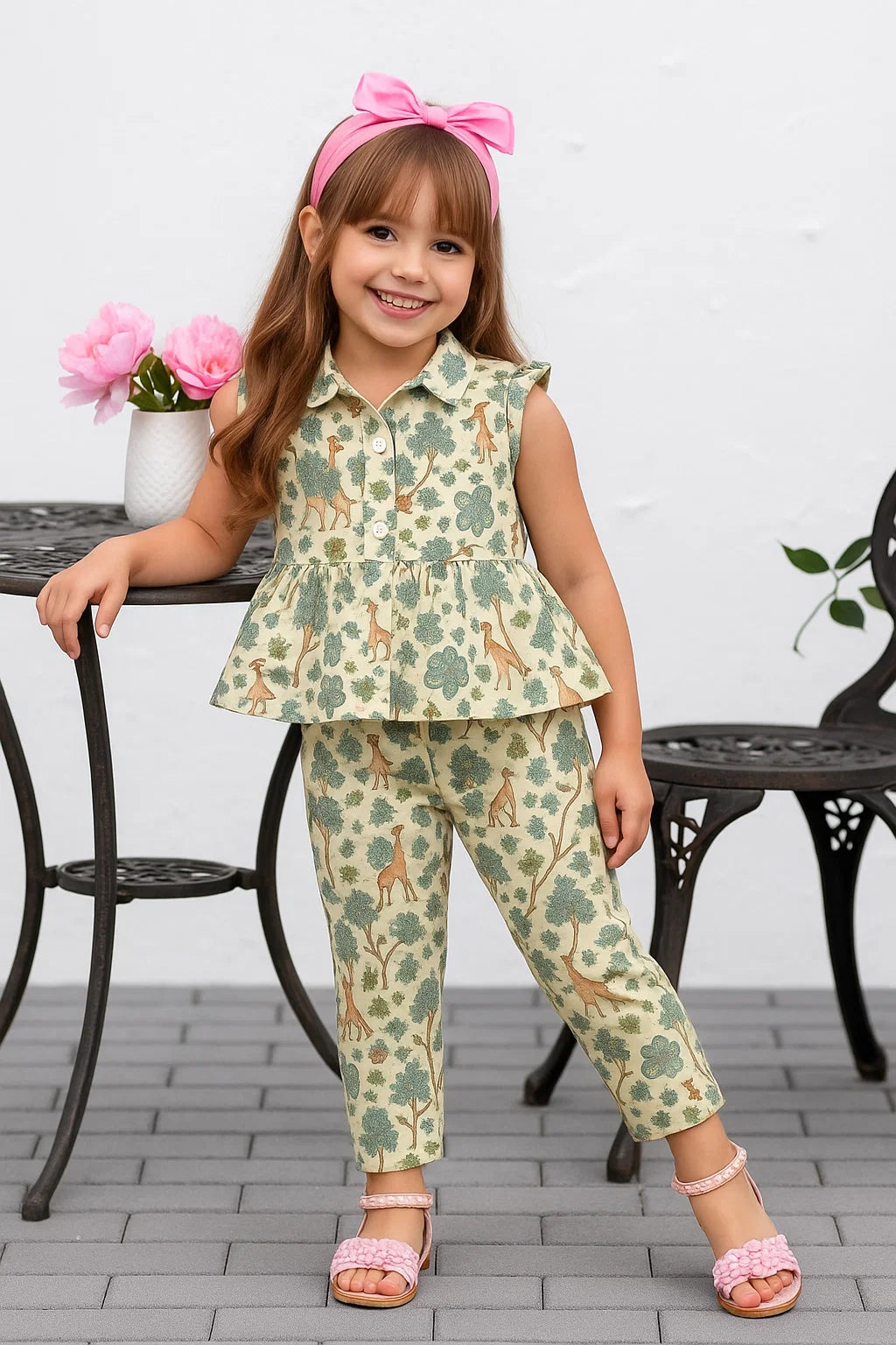 Baby Girl  Sleeveless Suit (Pair )