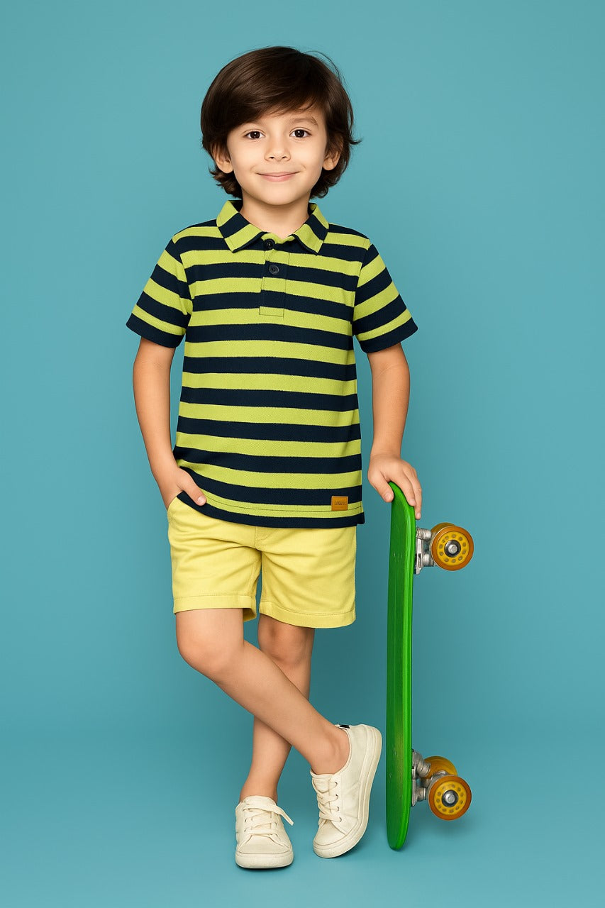 BOYS LINING POLO T-SHIRT Yellow and Black