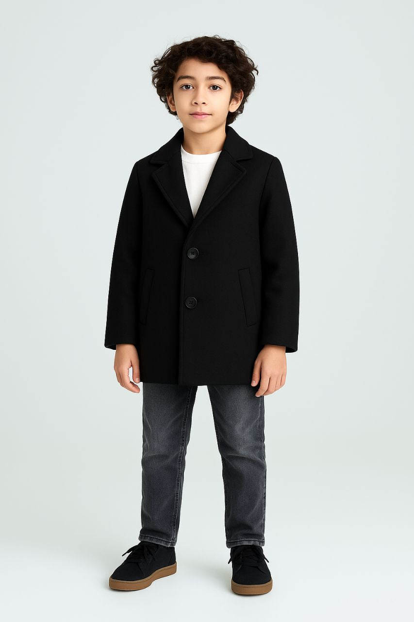 Boys Wool Coat Black