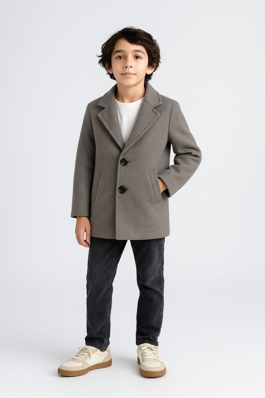Boys Wool Coat Gray