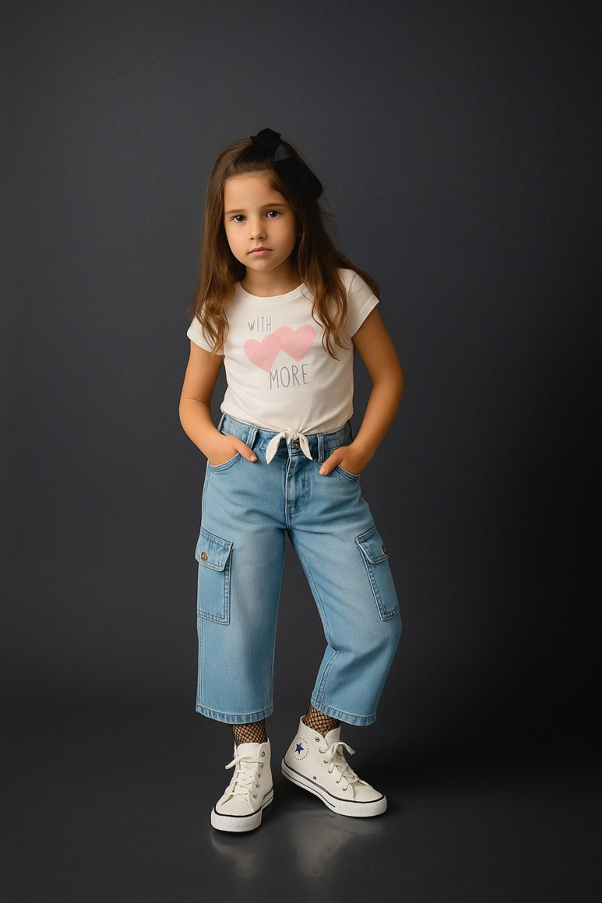 GIRL FLAPPER JEANS Cadet grey