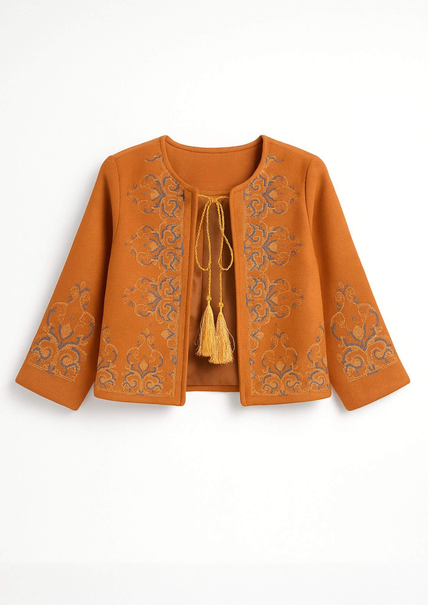 Girls' Casual Embroidered Coat Pastel Red Front