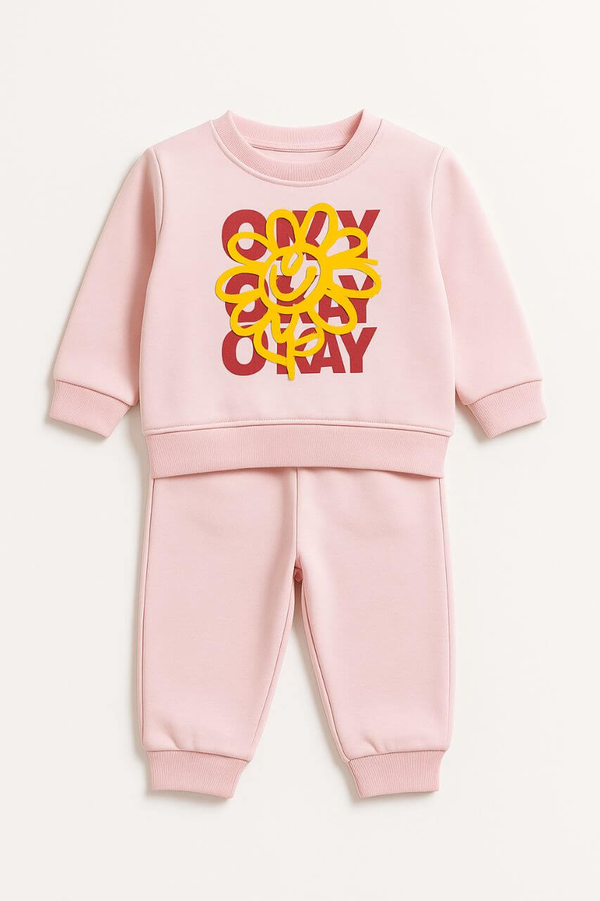Track Suit For Girl Pink Front